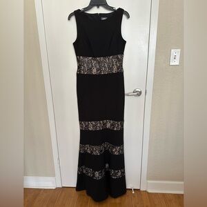 Vince Camuto Black Maxi Dress with Lace Insets